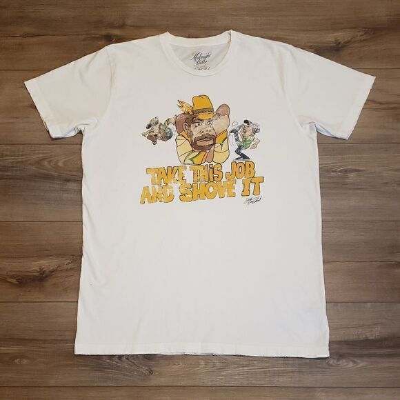 NWOT Midnight Rider Johnny Paycheck Take This Job & Shove It Unisex Tee Sz Large - Picture 5 of 10